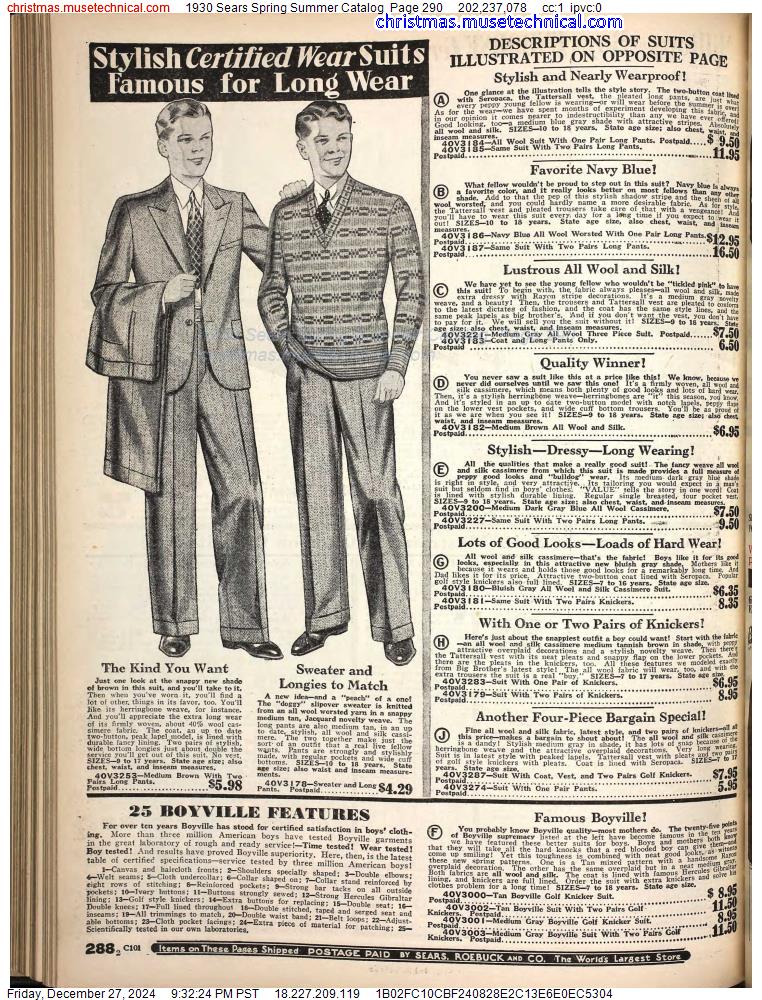 1930 Sears Spring Summer Catalog, Page 290