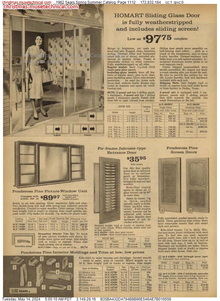 1962 Sears Spring Summer Catalog, Page 1112