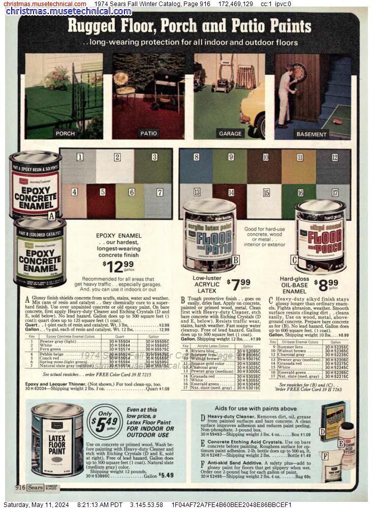 1974 Sears Fall Winter Catalog, Page 916