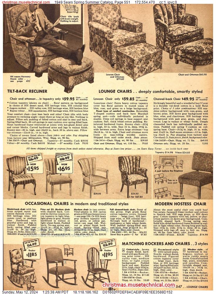 1949 Sears Spring Summer Catalog, Page 551