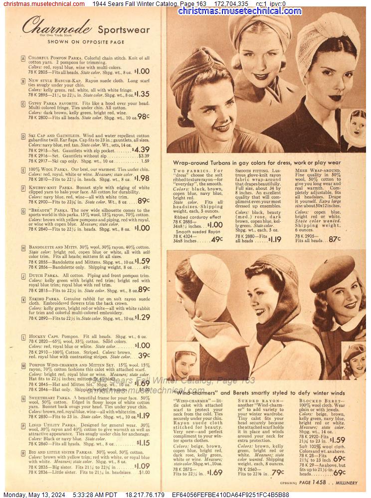 1944 Sears Fall Winter Catalog, Page 163