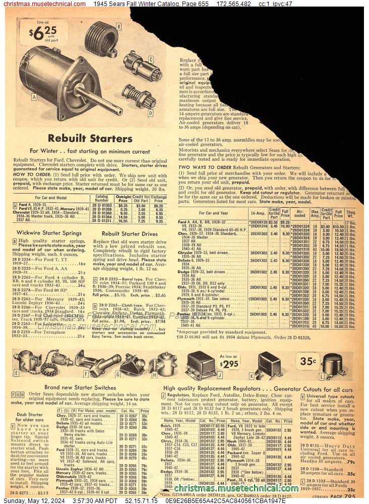 1945 Sears Fall Winter Catalog, Page 655