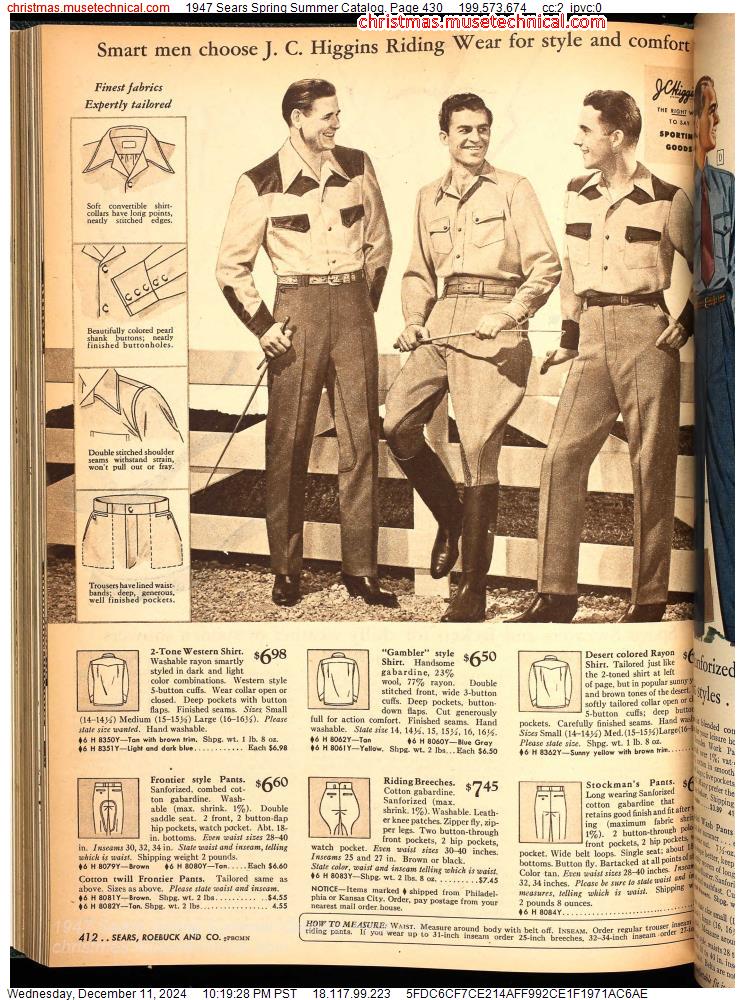 1947 Sears Spring Summer Catalog, Page 430