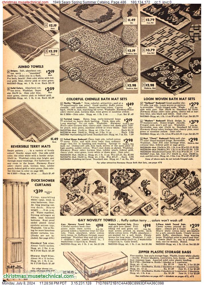 1949 Sears Spring Summer Catalog, Page 486