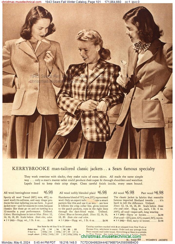 1943 Sears Fall Winter Catalog, Page 101