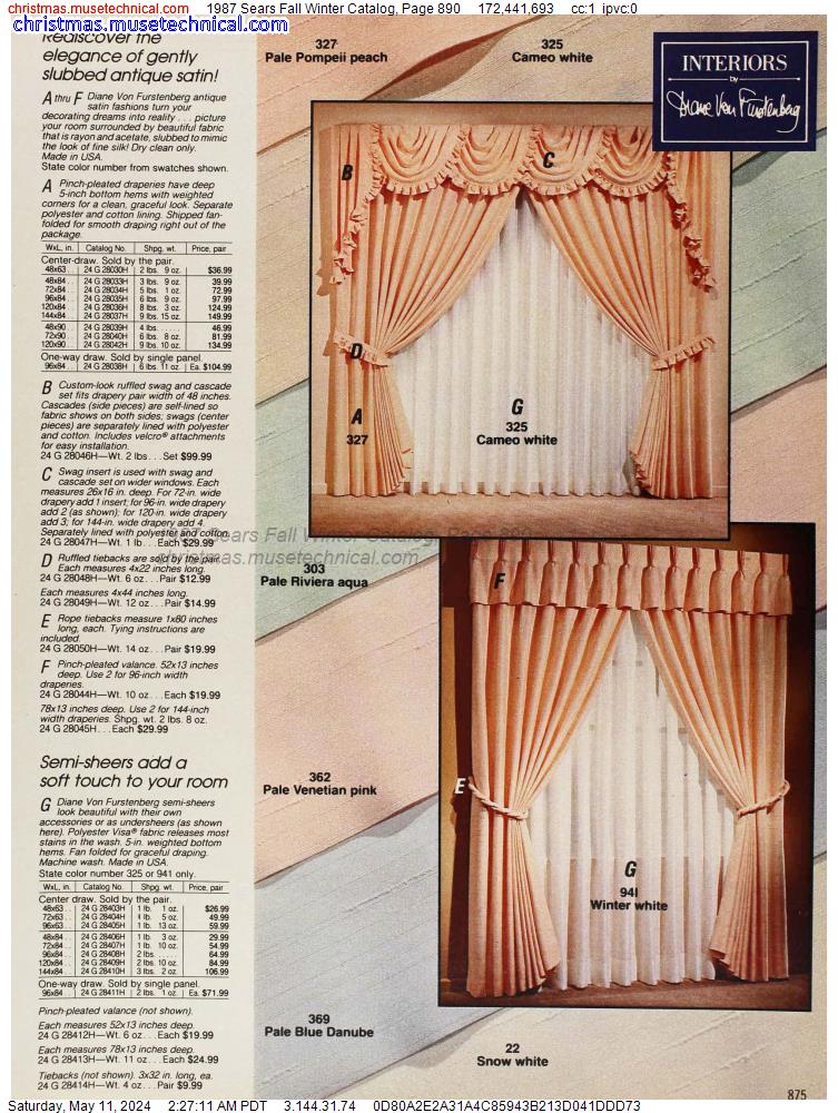 1987 Sears Fall Winter Catalog, Page 890