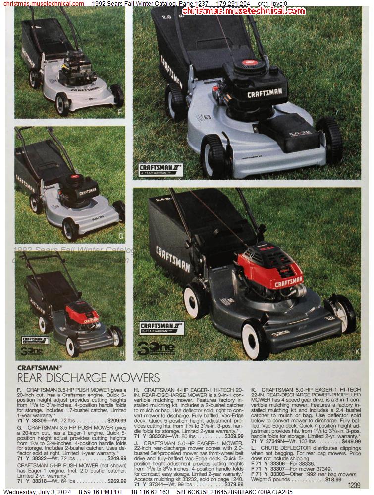 1992 Sears Fall Winter Catalog, Page 1237