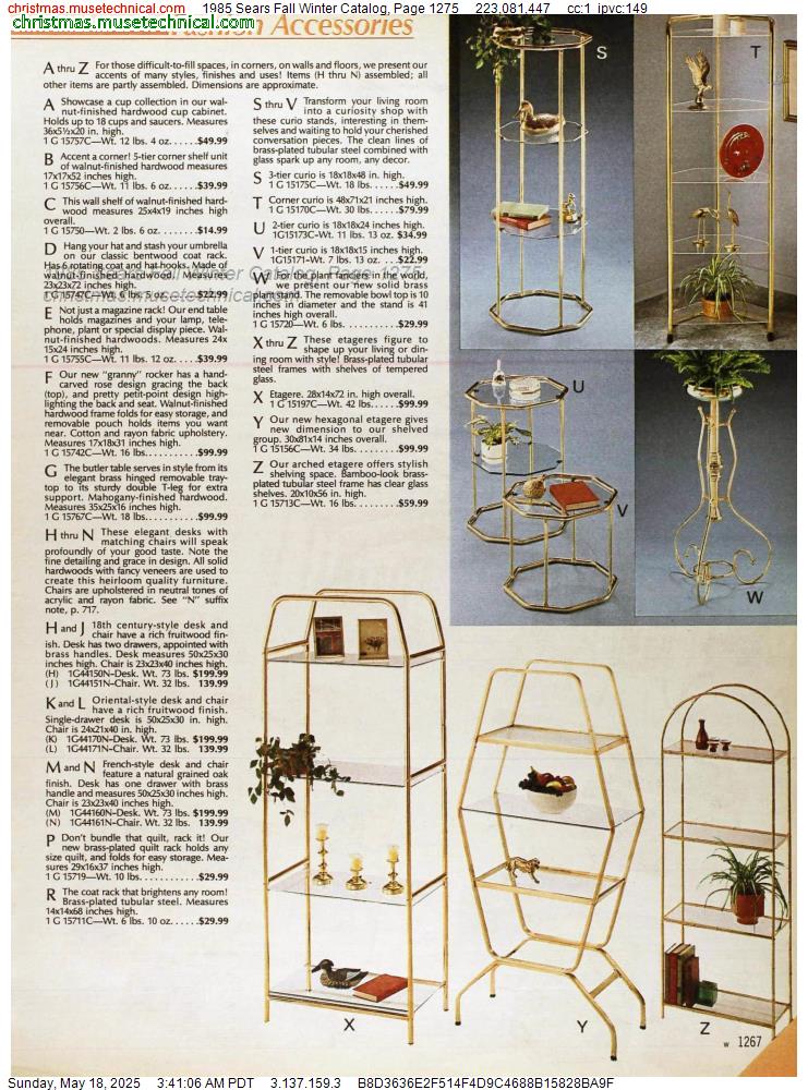 1985 Sears Fall Winter Catalog, Page 1275