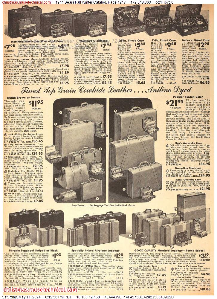 1941 Sears Fall Winter Catalog, Page 1217