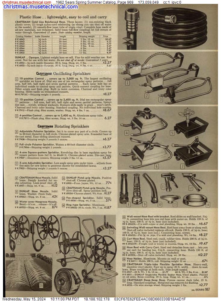 1962 Sears Spring Summer Catalog, Page 969