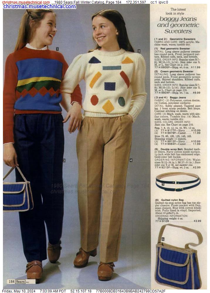 1980 Sears Fall Winter Catalog, Page 184