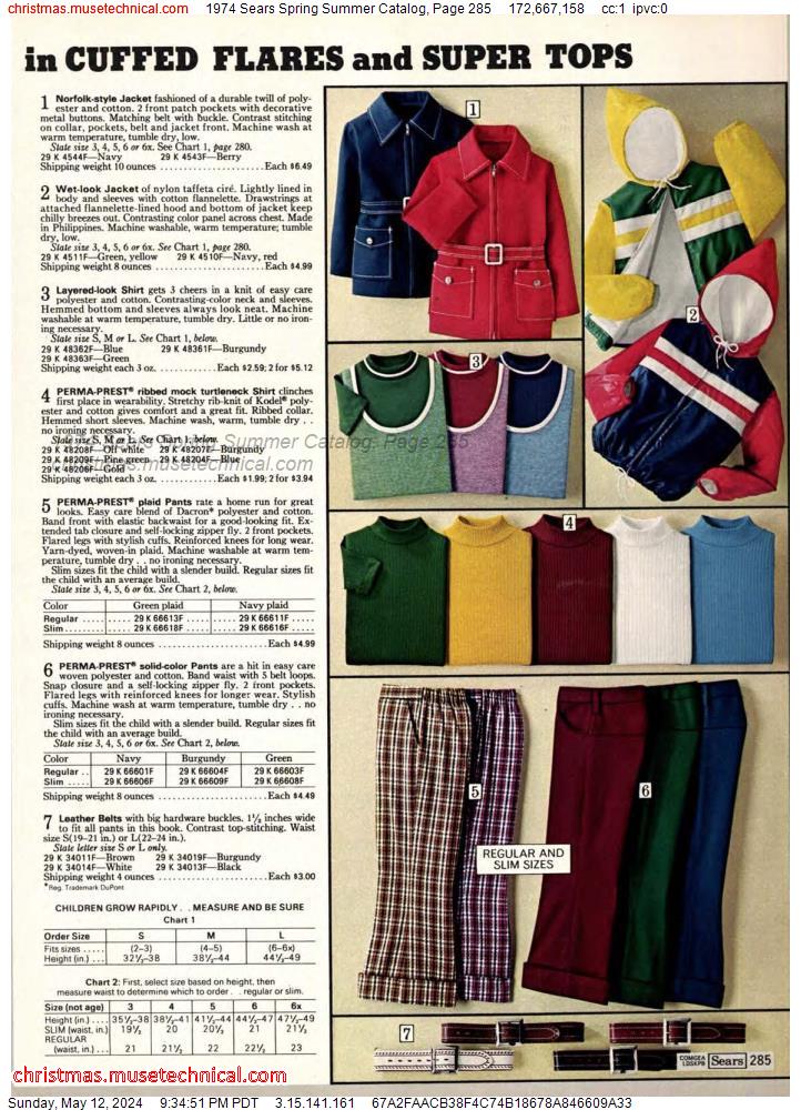 1974 Sears Spring Summer Catalog, Page 285