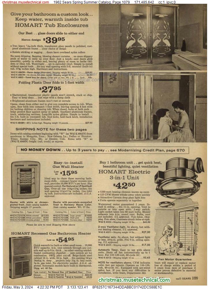 1962 Sears Spring Summer Catalog, Page 1079