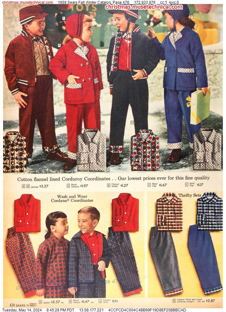 1959 Sears Fall Winter Catalog, Page 476