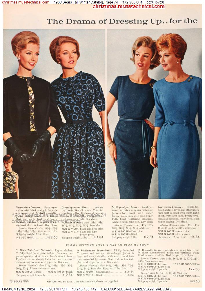 1963 Sears Fall Winter Catalog, Page 74