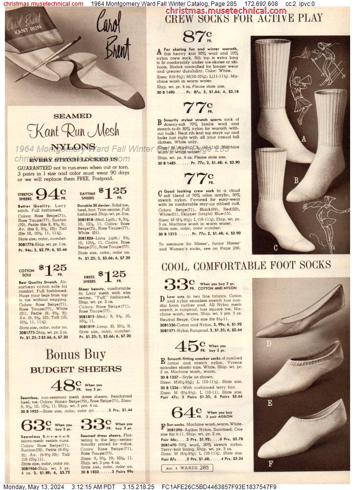 1964 Montgomery Ward Fall Winter Catalog, Page 285