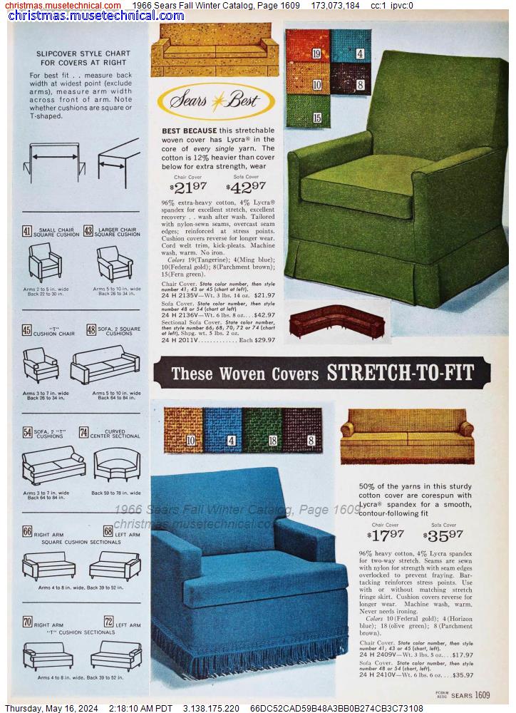 1966 Sears Fall Winter Catalog, Page 1609