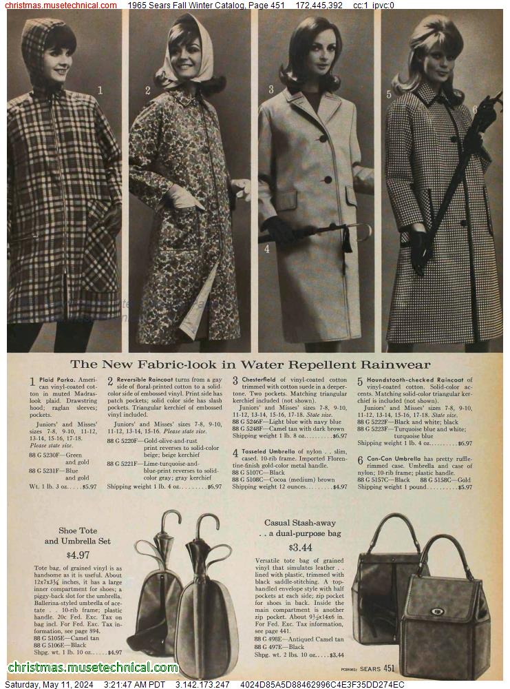 1965 Sears Fall Winter Catalog, Page 451