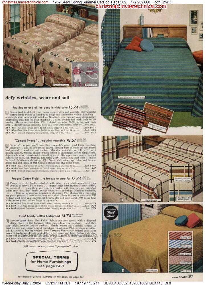 1959 Sears Spring Summer Catalog, Page 569