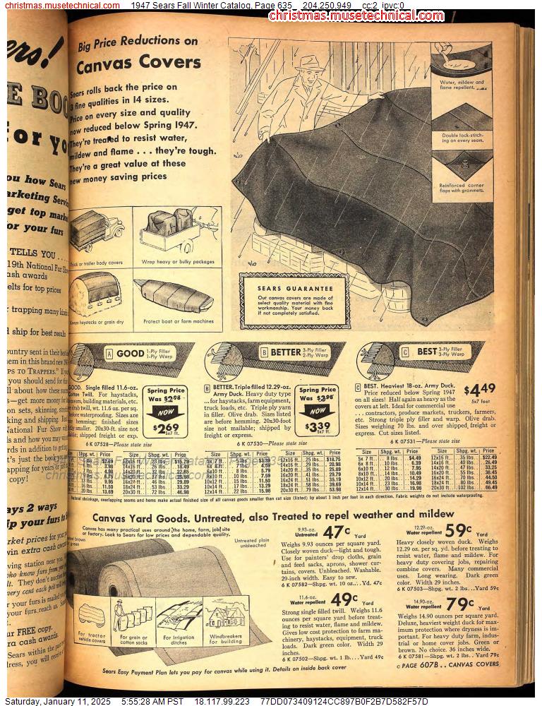 1947 Sears Fall Winter Catalog, Page 635