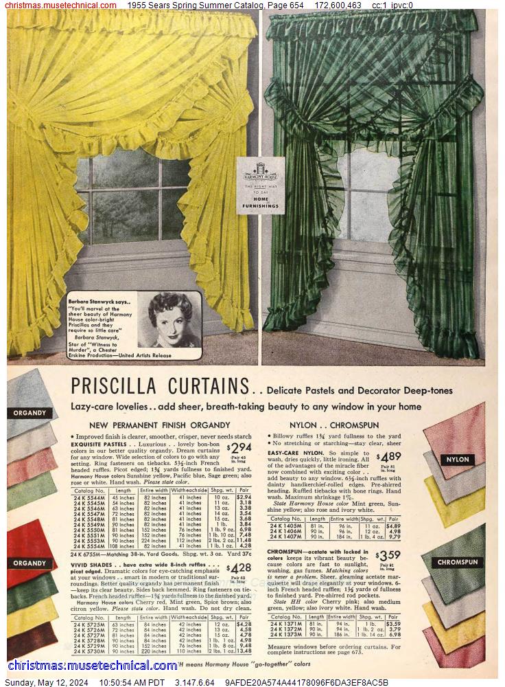 1955 Sears Spring Summer Catalog, Page 654