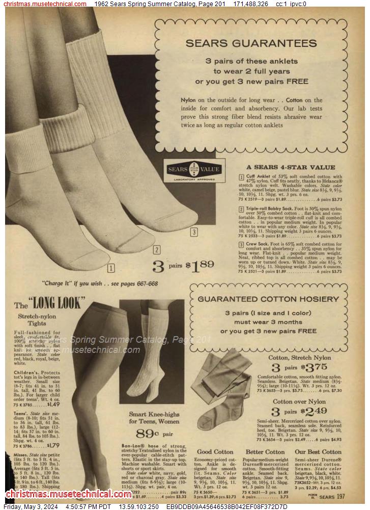 1962 Sears Spring Summer Catalog, Page 201
