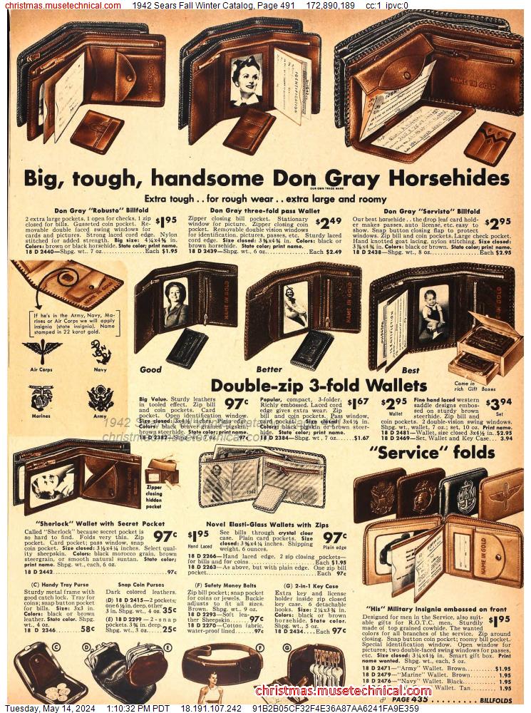 1942 Sears Fall Winter Catalog, Page 491
