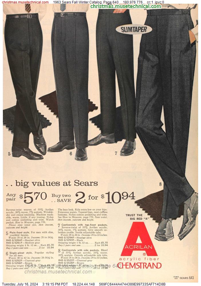 1963 Sears Fall Winter Catalog, Page 640