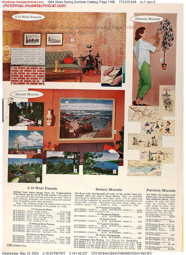 1964 Sears Spring Summer Catalog, Page 1166