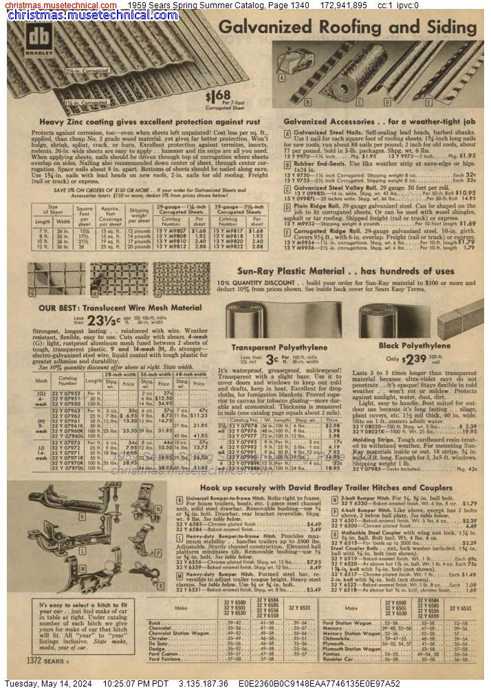 1959 Sears Spring Summer Catalog, Page 1340