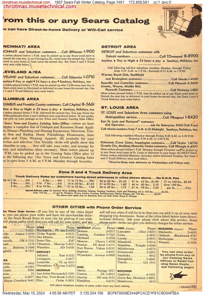 1957 Sears Fall Winter Catalog, Page 1491