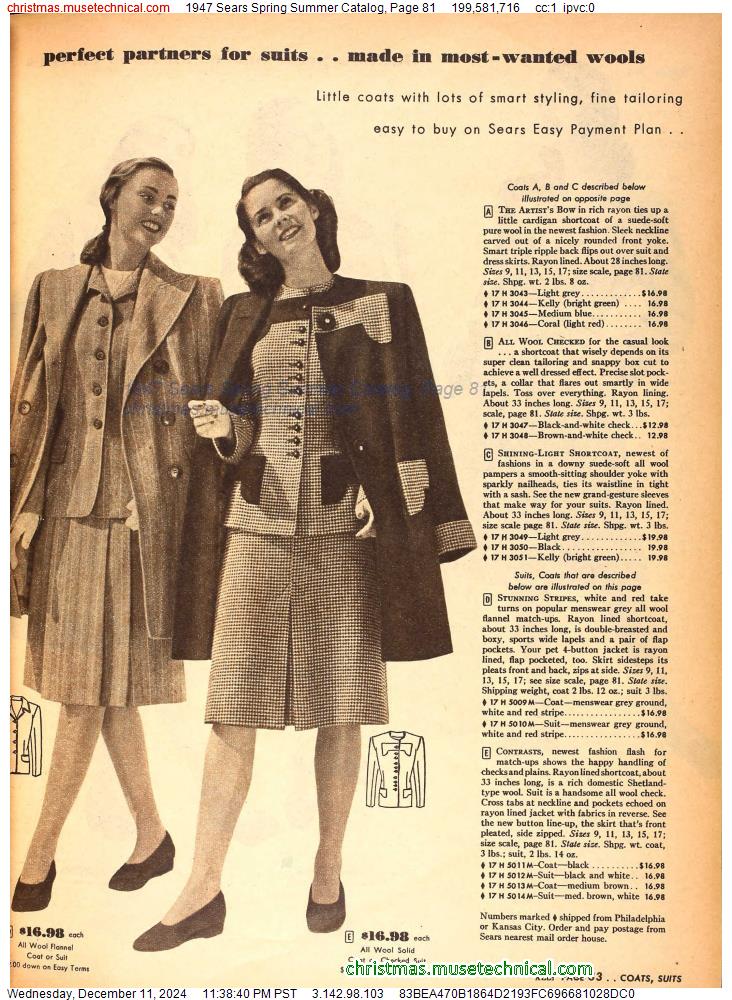 1947 Sears Spring Summer Catalog, Page 81