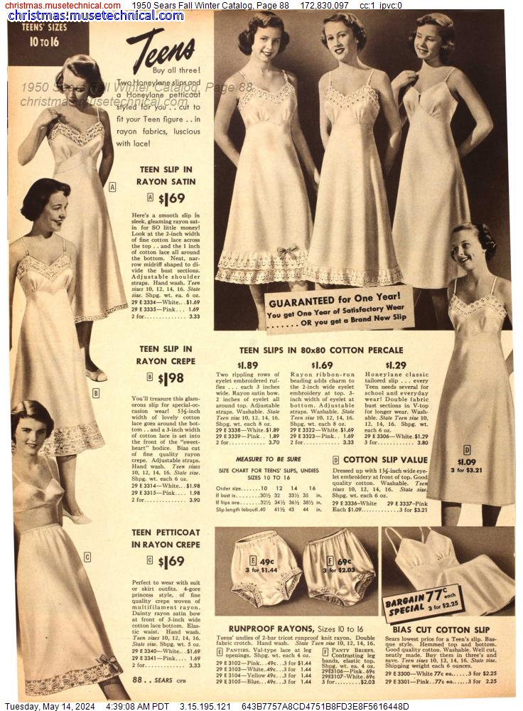 1950 Sears Fall Winter Catalog, Page 88