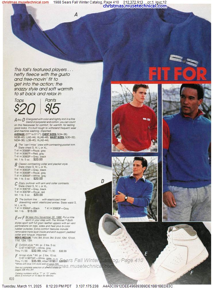 1988 Sears Fall Winter Catalog, Page 410