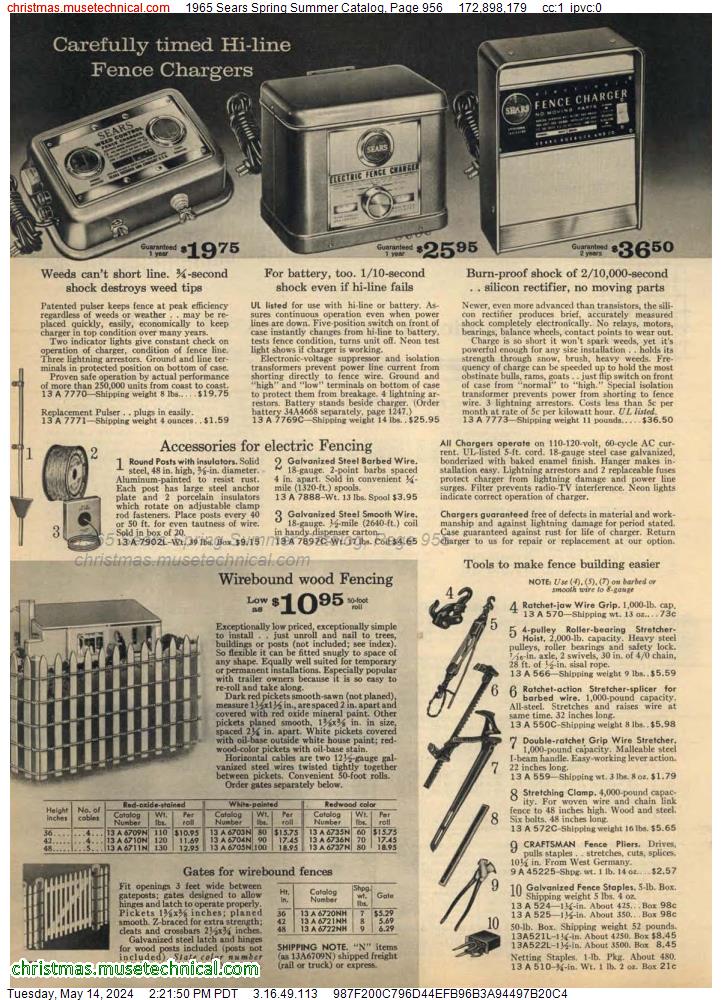 1965 Sears Spring Summer Catalog, Page 956