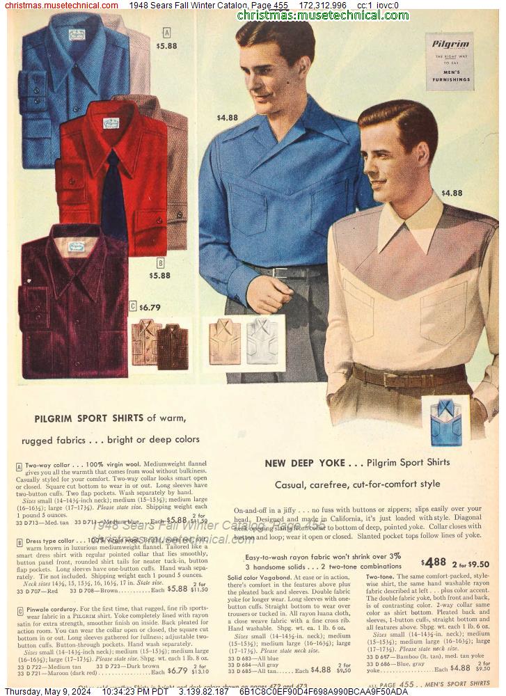 1948 Sears Fall Winter Catalog, Page 455