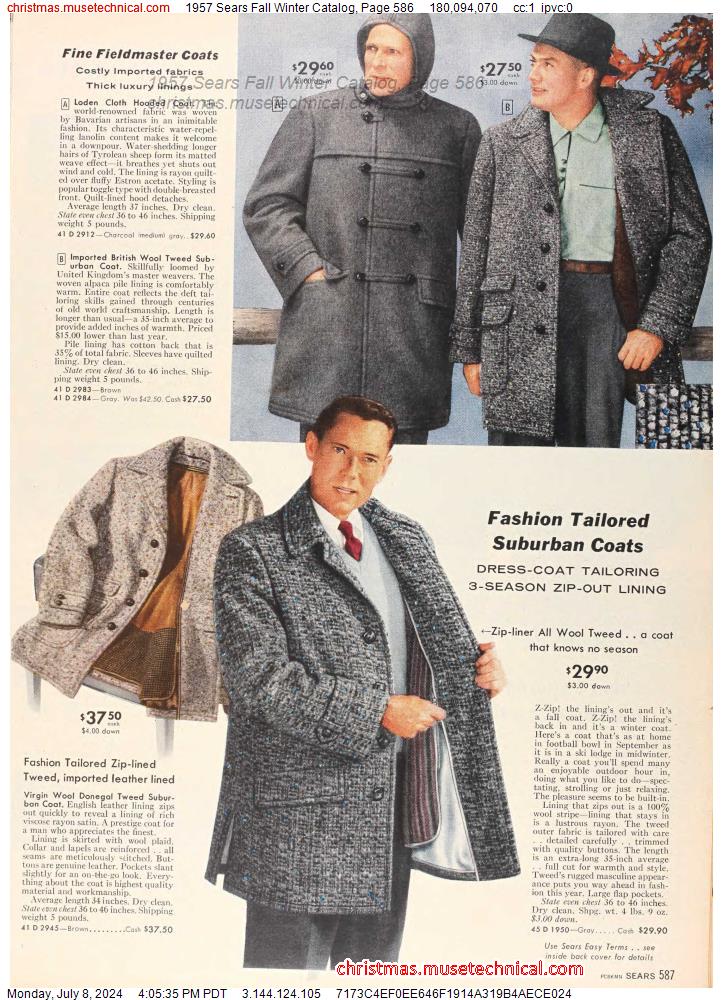 1957 Sears Fall Winter Catalog, Page 586
