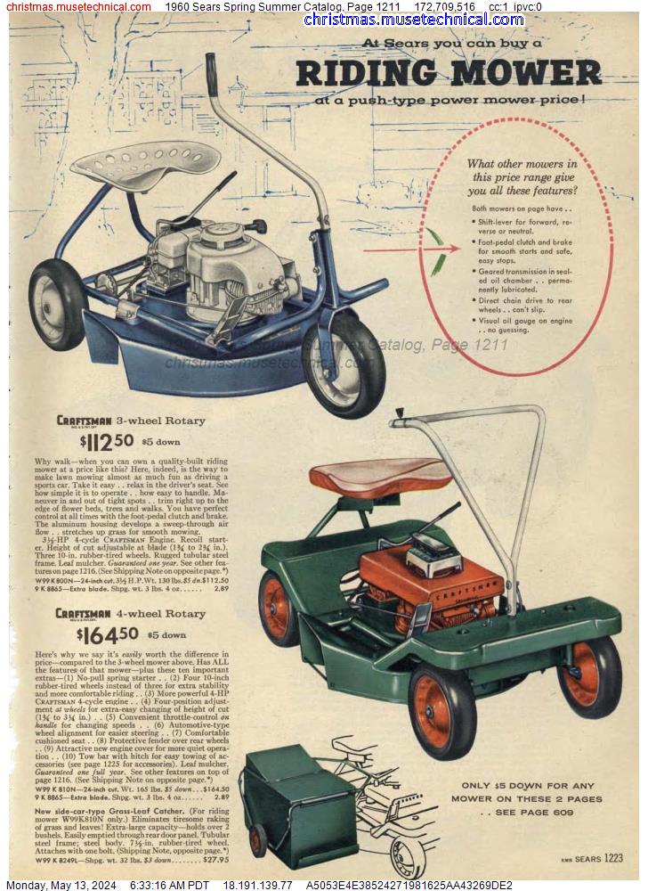 1960 Sears Spring Summer Catalog, Page 1211