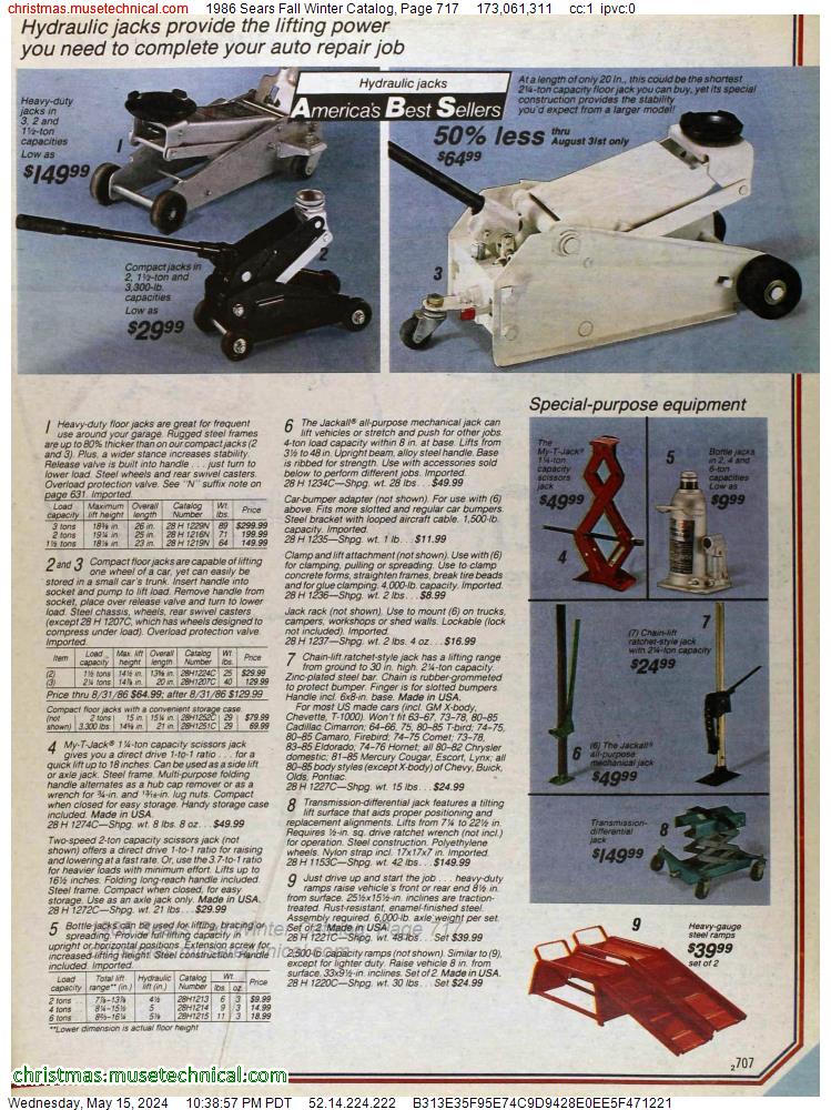 1986 Sears Fall Winter Catalog, Page 717