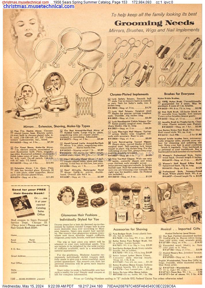 1956 Sears Spring Summer Catalog, Page 153