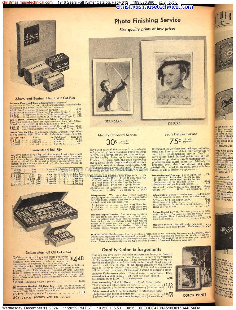 1946 Sears Fall Winter Catalog, Page 612