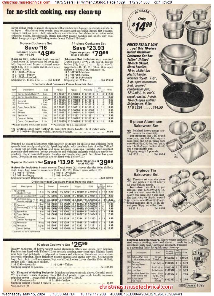 1975 Sears Fall Winter Catalog, Page 1029