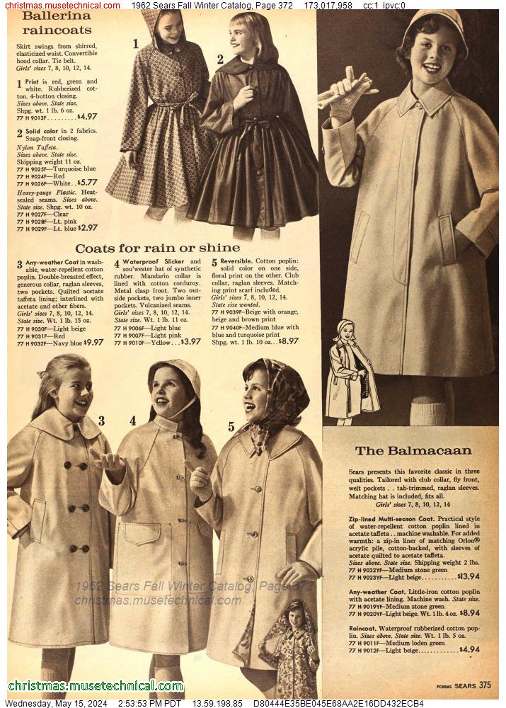 1962 Sears Fall Winter Catalog, Page 372