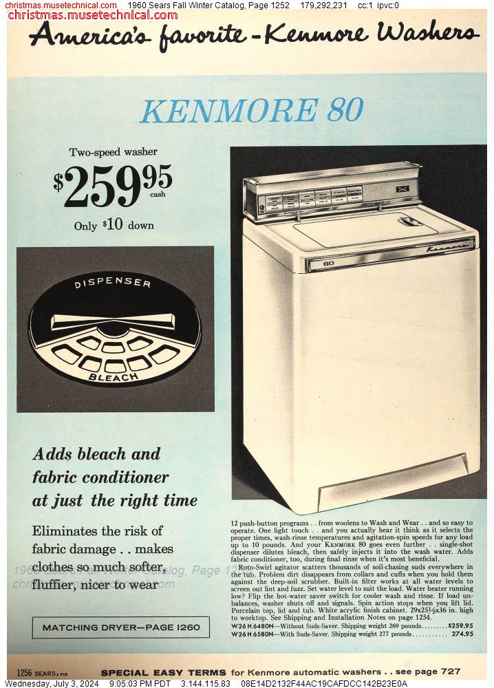 1960 Sears Fall Winter Catalog, Page 1252