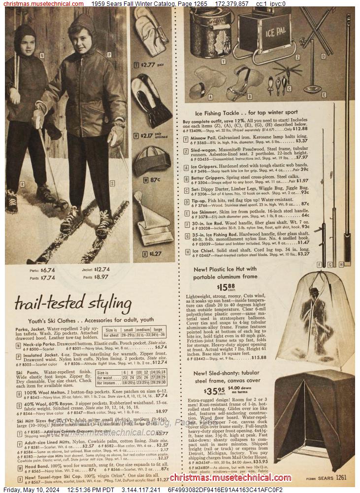 1959 Sears Fall Winter Catalog, Page 1265