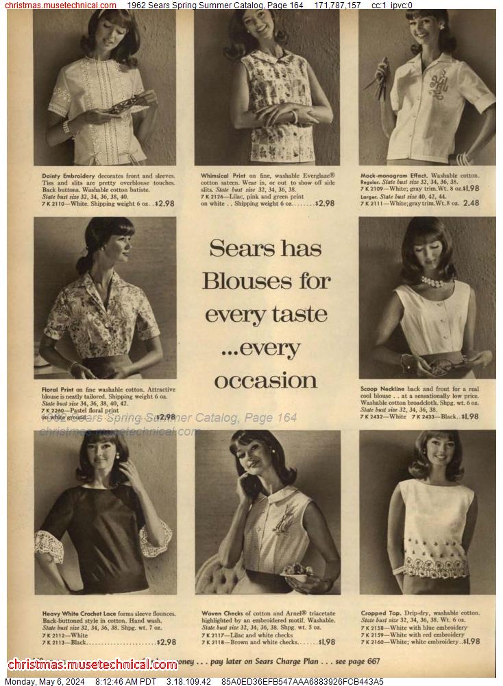1962 Sears Spring Summer Catalog, Page 164