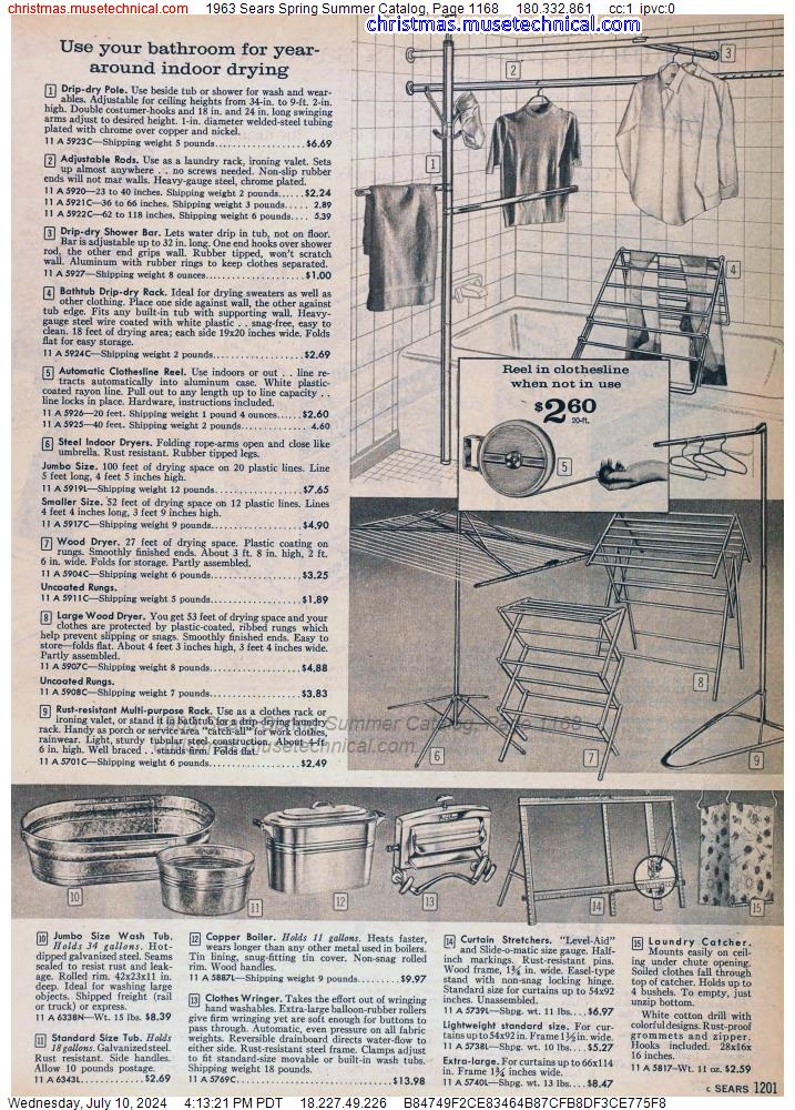 1963 Sears Spring Summer Catalog, Page 1168