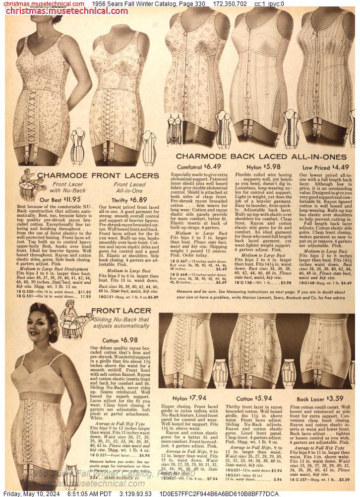 1956 Sears Fall Winter Catalog, Page 330
