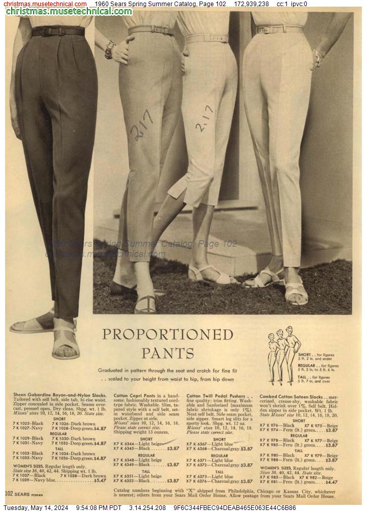 1960 Sears Spring Summer Catalog, Page 102