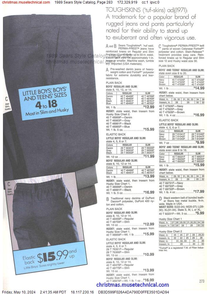1989 Sears Style Catalog, Page 283